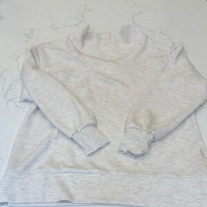 Varley Mock Neck Ivory Marl Cozy  Sweatshirt- Modena Longline Sweat Doublesoft